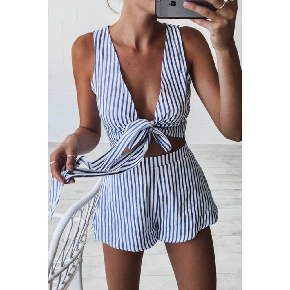 Blue & White Striped Set